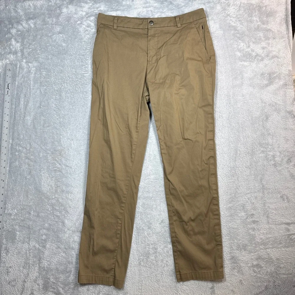 Lululemon Commission Pants Men 34 (Fits 34x30) Khaki Chino Golf Casual